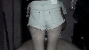 Smoking girfriend sitting on the dick